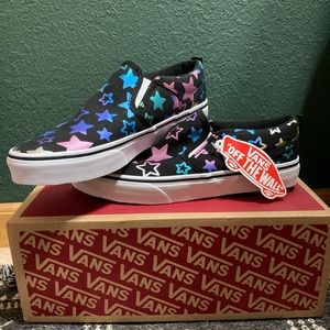 NEW Vans Asher Foil Stars Slip Ons